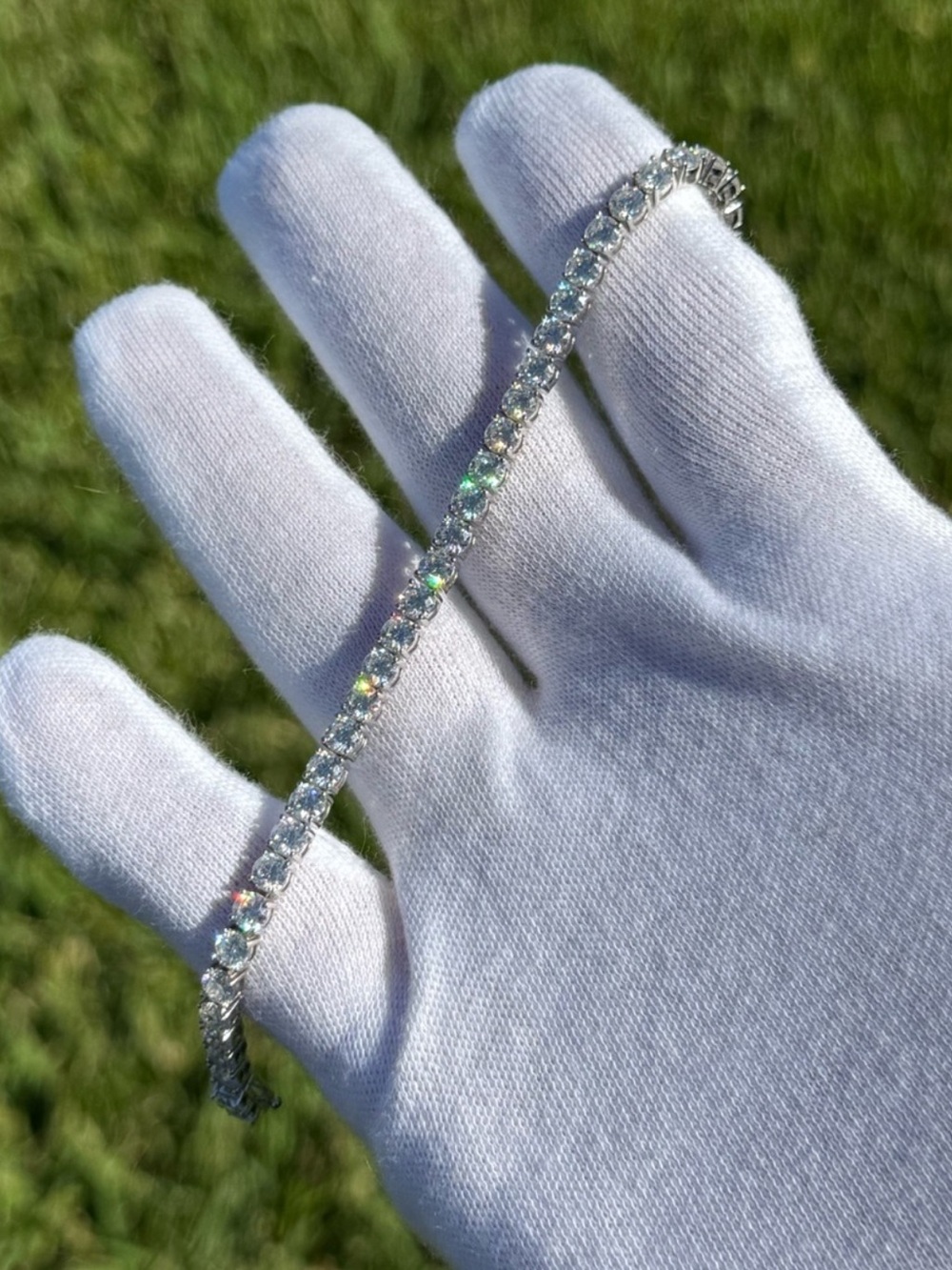 925 Silver, 11.7CTW Moissanite Tennis Bracelet